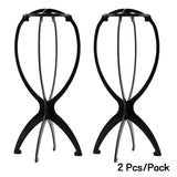 Popxstar 2PCS Wig Stand Collapsible Wig Holder Durable Wig Display 13.8 Inch Tool Travel Wig Stand for All Wigs