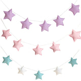 Popxstar 5Pcs Nordic Felt Stars Garland Banner Tent Bed Mat Pendants Baby Shower Bunting Ornaments for Kids Room Hanging Wall Decorations