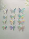 Popxstar 12 Pieces 3D Hollow Butterfly Wall Sticker Bedroom Living Room Home Decoration Paper Butterfly