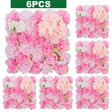 Popxstar 6PCS Artificial Flowers Roses Wall Panel 3D Flower Backdrop for Wall Party Wedding Bridal Shower Outdoor Decoration