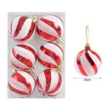 Popxstar 6Pcs/box 6cm Christmas Ball Ornaments Xmas Tree Hanging Pendant Christmas Decorations for Home Navidad Natal New Year Gift