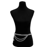 Popxstar Tassel Gold Chain Belt For Women Dresses Designer Brand Luxury Punk Fringe Silver Waist Belts Female Metal Golden Dress Belt