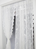 Popxstar Cream Birds Sheer Lace Curtains Set for Living Room/French Door, Airy Country Off White Lace Window Curtains