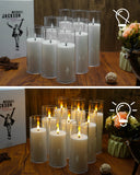 Popxstar 9Pcs LED Flameless Candles Light Simulation Acrylic Wedding Romantic Candle Lamp with Remote Control Party Christmas Home Decor