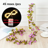 Popxstar spring decor 2.5m Artificial Flowers Rose Vine DIY Fake Plants Flower Spring Autumn Garden Arch Christmas Rattan Wedding Home Room Decoration