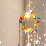 Popxstar Rainbow Crystal Sun Catchers Window Hanging Sun Catcher Heart Moon Star Rainbow Home Decor