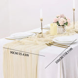 Popxstar 90x300 Cm Knit Cloth Table Runner Wedding Birthday Party Banquet Decoration Gauze Fabric Voile Table Cloth Twist Table Cover