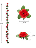 Popxstar spring decor 8.2 FT Artificial Flower Plants 45 Head Fake Rose Vine Flowers Home Hotel Office Wedding Party Garden Craft Art Decoration