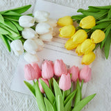 Popxstar spring decor 1/5Pcs Artificial Flowers PU Tulips Flower Bride Holding Bouquet Nordic Home Bedroom Office Party Wedding Decoration Fake Floral