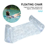 Popxstar Water Hammock Recliner Portable Inflatable Floating Swimming Mattress Foldable with Sequins Swimming Pool Accessories