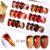 Popxstar 7ML Translucent Jelly Amber Gel Nail Polish Nude Color Semi Permanent Soak Off UV Nail Arts Manicure DIY Varnish Design