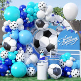 Popxstar 130 Pcs Blue Football Themed Balloon Garland Arch Kit, Can Be Used for Birthday Party, Event Celebration, Holiday Party, Etc