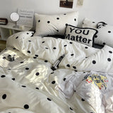 Popxstar Simple Style Bed Linen Set Skin-friendly Bedsheet Set Pillowcase 이불세트 Brushed Bedclothes Single/Full/Queen/King Size Bedding Set