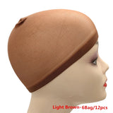 Popxstar 1/6/12bags Ventilated Nylon Mesh Nude Stocking Wig Cap Hairnets Stretchy Close End Super Extra Thin Skin Breathable Wig Cap