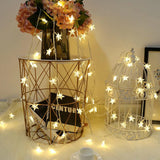 Popxstar shop party pieces LED String Lights Outdoor Star Chain Lights Garland Lights Bulb Fairy Lights Party Home Wedding Garden Christmas Decor