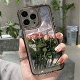 Popxstar Rose Flower Phone Case For iPhone 14 Pro Case for iPhone 11 16 Pro 13 12 15 Pro Max XR XS X 7 8 SE Soft Shockproof Clear Cover