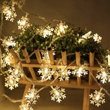 Popxstar 1/3/6M LED Snowflake Fairy Lights Battery/USB Power Copper Wire Garland Light New Year Garden Wedding Living Room Decoration