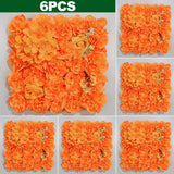 Popxstar 6PCS Artificial Flowers Roses Wall Panel 3D Flower Backdrop for Wall Party Wedding Bridal Shower Outdoor Decoration