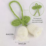 Popxstar Homemade Knitted Flowers Vivid Crochet Accessories Flower Pendant Keychain Backpack Pendant Woven Decor Flores Tejidas A Crochet