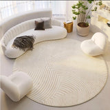 Popxstar Large Living Room Rug Round Carpet Bedroom Home Decoration Soft Thickened Fluffy Plush Floor Mat Lounge Area Rugs Big Size