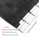 Popxstar 26 Inches Tape In Hair Extensions 100% Human Hair Adhesive Replaceable Seamless Skin Weft Tape 20/40pcs Straight Hair For Women