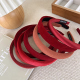 Popxstar New Year's Red Thin Headband for Women Girls Sweet Sponge Hair Hoop Christmas Decorate Hair Band Fashion Hair Accessories Gifts