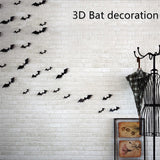 Popxstar Halloween Decoration 3D Black PVC Bat Halloween Party DIY Decor Wall Sticker Bar Room Halloween Party Scary Decos Props