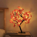 Popxstar 24 LED Fairy Flower Tree Table Lamps Maple Leaf Lamp Rose Night Light USB Operated Gifts for Wedding Party Hallowmas Decoration