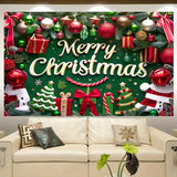 Popxstar  Large Polyester Merry Christmas Banner - Outdoor and Home Garden Decorations for Holiday Party Backgrounds