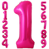 Popxstar 40 inch Hot Rose Pink Number Balloons, Big Huge Number Foil Helium Balloons Birthday Party Celebration Decoration Large globos,