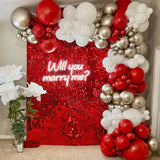 Popxstar Wall Backdrop Background for Christmas Backdrop Red Sequin Backdrop Panel Shimmer Wall Backdrop 12 Panels Red Shimmer Wa