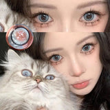 Popxstar 1 Pair High Quality Color Contact Lenses with Diopter Myopia Eyes graduated color Beauty Pupil Makeup Yearly