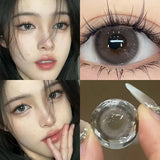 Popxstar 1Pair Myopia Colour Contacts Lenses Circular Natural Gray Blue Eye Lenses Beauty Pupil Black Eyes