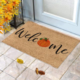 Popxstar 1 PCS Autumn Welcome Door Mat Pumpkin Floor Mat Fall Seasonal Thanksgiving High Quality Halloween Indoor Plush Area Rugs