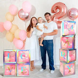 Popxstar 30cm Transparent Letter Balloon Silver Custom Box Baby Shower Girl Birthday Party Decoration Kids Wedding Birthday Balloon DIY