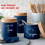 Popxstar No Jars 8Pcs Kitchen Organization Canister Jar Labels Sticker Decal Tea Coffee Sugar Baking Salt Vinyl Decal Decor