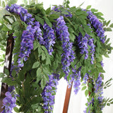 Popxstar spring decor 200cm Fake Ivy Wisteria Flowers Artificial Plant Vine Garland for Room Garden Decorations Wedding Arch Baby Shower Floral Decor