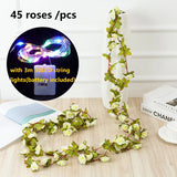 Popxstar spring decor 2.5m Artificial Flowers Rose Vine DIY Fake Plants Flower Spring Autumn Garden Arch Christmas Rattan Wedding Home Room Decoration