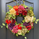 Popxstar spring decor Valentine Rose Wreath Spring Wreath Valentine Wreath 15.7 Inch Floral Wreath With Rose Front Door Sign Door Wreath Artificial