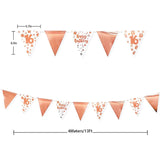 Popxstar Iridescent Number 16 Paper Star Dot Garland Hanging Bunting for Sweet Rose Gold 16th Happy 16st Birthday Anniversary Party Decor