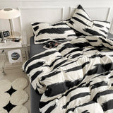 Zebra-stripe Bedding Set Boys Girls Twin Queen Size Duvet Cover Flat Sheet Pillowcase Bed Linens Kids Adult Fashion Home Textile