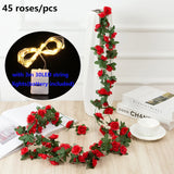 Popxstar spring decor 2.5m Artificial Flowers Rose Vine DIY Fake Plants Flower Spring Autumn Garden Arch Christmas Rattan Wedding Home Room Decoration