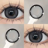 Popxstar 2PCS Myopia Colored Contact Circular Lenses Degree -0.00 to -8.00 Black Eyes Beauty Pupil Brown Makeup Lens