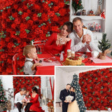 Popxstar 6PCS Artificial Flowers Roses Wall Panel 3D Flower Backdrop for Wall Party Wedding Bridal Shower Outdoor Decoration