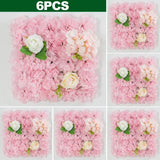 Popxstar 6PCS Artificial Flowers Roses Wall Panel 3D Flower Backdrop for Wall Party Wedding Bridal Shower Outdoor Decoration