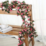 Popxstar spring decor 2.5m Artificial Flowers Rose Vine DIY Fake Plants Flower Spring Autumn Garden Arch Christmas Rattan Wedding Home Room Decoration