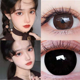 Popxstar 2Pcs Nature Contact Lenses for Eyes New Arrivals Myopia Prescription Black Eyes Color Lenses Diameter 14.5mm Beauty Pupil