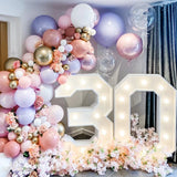 Popxstar 91.5CM Giant Letter Led Light Frame One Birthday Wedding Party Decoration Kid Baby Shower Christmas DIY Name Balloon Filling Box