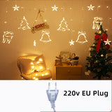 Popxstar Christmas Decoration LED Star Lamp Festoon Curtain Garland Fairy String Lights Outdoor For Holiday Party 2025 New Year Decor