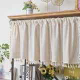 Popxstar Nordic Style Short Curtains for kitchen Solid Cotton Linen Curtain Wine Cabinet Door Window Small Curtains Wardrobe Curtain